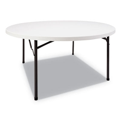 Alera® Round Plastic Folding Table, 60 dia x 29.25h, White Tables-Folding & Utility Tables - Office Ready
