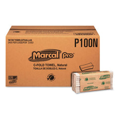 Marcal PRO™ 100% Recycled Folded Paper Towels, 1-Ply, 10 1/8" x 12 7/8 ", 150/Pack, 16 Packs/CT