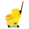 Rubbermaid® Commercial WaveBrake® 2.0 Bucket/Wringer Combos, Side-Press, 26 qt, Plastic, Yellow Buckets/Wringers-Mop Bucket Cart - Office Ready