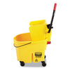 Rubbermaid® Commercial WaveBrake® 2.0 Bucket/Wringer Combos, Side-Press, 35 qt, Plastic, Yellow Buckets/Wringers-Mop Bucket Cart - Office Ready