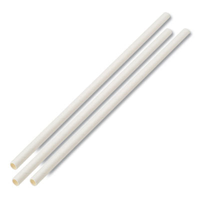 Boardwalk BWKPPRSTRWWR Individually Wrapped Paper Straws, 7 3/4 inch x 1/4 inch, White, 3200/Carton