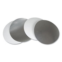 Durable Packaging Flat Board Lids, Silver, 500 /Carton Food Containers-Takeout Lid, Foil/Paper - Office Ready