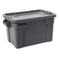 Rubbermaid® Commercial BRUTE® Tote with Lid, 14 gal, 27.5" x 16.75" x 10.75", Gray