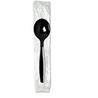 Dixie® Individually Wrapped Heavyweight Utensils, Polystyrene, Black, 1,000/Carton Utensils-Disposable Soup Spoon - Office Ready