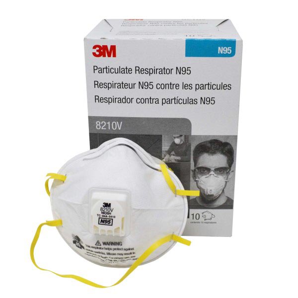 3M N95 Respirator Mask 8210V, 50/ PK  - Office Ready