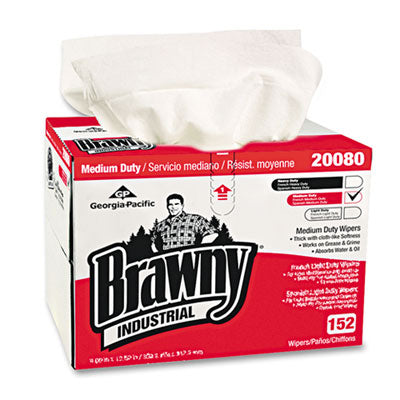 Brawny® Professional Premium DRC Wipers, Paper, 12-1/2 x 16-3/4, White, 152/Box Towels & Wipes-Disposable Dry Wipe - Office Ready