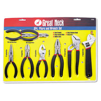 Great Neck® 8-Piece Steel Plier and Wrench Tool Sett Tool Kits-Plier and Wrench Set - Office Ready