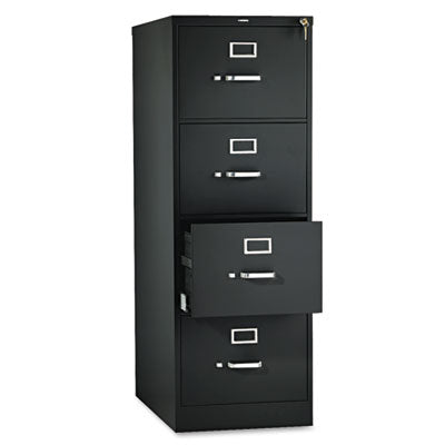 HON® 510 Series Vertical File, 4 Legal-Size File Drawers, Black, 18.25