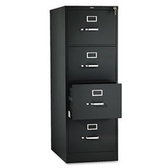 HON® 510 Series Vertical File, 4 Legal-Size File Drawers, Black, 18.25" x 25" x 52"