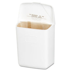 HOSPECO® Wall Mount Sanitary Napkin Receptacle-PPC, PPC Plastic, 1 gal, White