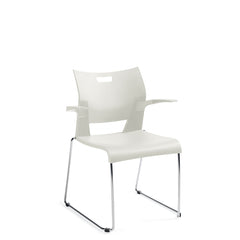 Global Duet 6620 Polypropylene Seat & Back Guest Chair, Ivory Clouds