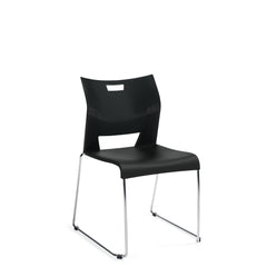 Global Duet 6621 Armless Polypropylene Seat & Back Guest Chair, Black Night