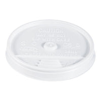 Dart® Plastic Lids for Cups, Fits 12 oz to 24 oz Hot/Cold Foam Cups, Sip-Thru Lid, White, 100/Pack, 10 Packs/Carton Hot Cup Lids - Office Ready