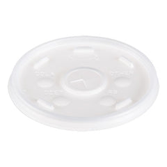 Dart® Plastic Lids for Cups, Fits 12 oz to 24 oz Hot/Cold Foam Cups, Straw-Slot Lid, White, 100/Pack, 10 Packs/Carton