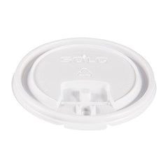 Dart® Lift Back & Lock Tab Lids for Paper Cups, Fits 10 oz Cups, White, 100/Sleeve, 10 Sleeves/Carton