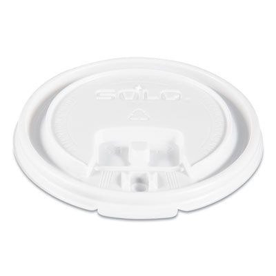 Dart® Lift Back & Lock Tab Lids for Paper Cups, Fits 8 oz Cups, White, 100/Sleeve, 10 Sleeves/Carton Cup Lids-Hot Cup - Office Ready