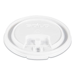 Dart® Lift Back & Lock Tab Lids for Paper Cups, Fits 8 oz Cups, White, 100/Sleeve, 10 Sleeves/Carton