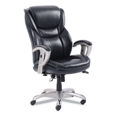 SertaPedic® Emerson Executive Task Chair, Supports Up to 300 lb, 19" to 22" Seat Height, Black Seat/Back, Silver Base