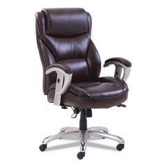 SertaPedic® Emerson Big & Tall Task Chair, Supports Up to 400 lb, 19.5" to 22.5" Seat Height, Brown Seat/Back, Silver Base