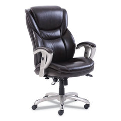 SertaPedic® Emerson Executive Task Chair, Supports Up to 300 lb, 19" to 22" Seat Height, Brown Seat/Back, Silver Base