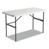 Alera® Resin Banquet Folding Table, Rectangular, Radius Edge, 48 x 24 x 29, Platinum/Charcoal Tables-Folding & Utility Tables - Office Ready