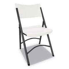 Alera® Premium Molded Resin Folding Chair, Supports Up to 250 lb, White Seat/Back, Dark Gray Base