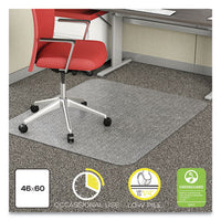 deflecto® EconoMat® Occasional Use Chair Mat for Commercial Flat Pile Carpeting, Low Pile Carpet, Roll, 46 x 60, Rectangle, Clear Mats-Chair Mat - Office Ready