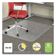 deflecto® EconoMat® Occasional Use Chair Mat for Commercial Flat Pile Carpeting, Low Pile Carpet, Roll, 46 x 60, Rectangle, Clear