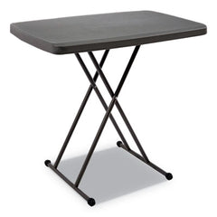 Iceberg IndestrucTable® Classic Personal Folding Table, 30 x 20 x 25 to 28 High, Charcoal