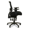 Alera® Etros Series Mesh Mid-Back Petite Multifunction Chair, Supports Up to 275 lb, 17.16" to 20.86" Seat Height, Black Chairs/Stools-Petite Office Chairs - Office Ready