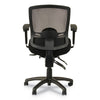 Alera® Etros Series Mesh Mid-Back Petite Multifunction Chair, Supports Up to 275 lb, 17.16" to 20.86" Seat Height, Black Chairs/Stools-Petite Office Chairs - Office Ready