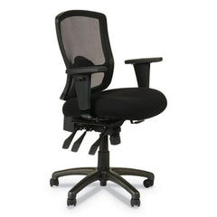 Alera® Etros Series Mesh Mid-Back Petite Multifunction Chair, Supports Up to 275 lb, 17.16" to 20.86" Seat Height, Black