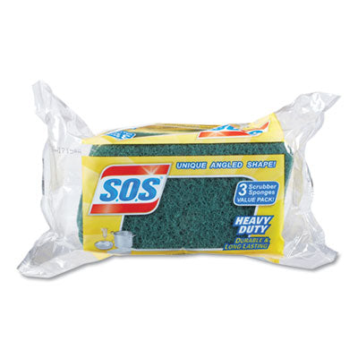 Scrub Sponge Wrapped, Yellow/Green, 6.25 x 3.25 x 0.75