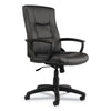 Alera® YR Series Executive High-Back Swivel/Tilt Bonded Leather Chair, Supports 275 lb, 17.71" to 21.65" Seat Height, Black Chairs/Stools-Office Chairs - Office Ready