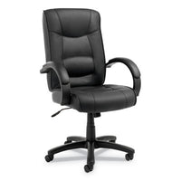 Alera® Strada Series High-Back Swivel/Tilt Top-Grain Leather Chair, Supports Up to 275 lb, 17.91