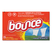 Bounce® Fabric Softener Sheets, Outdoor Fresh, 15 Sheets/Box, 15 Box/Carton Dryer Sheets-Fabric Softener/Antistatic - Office Ready