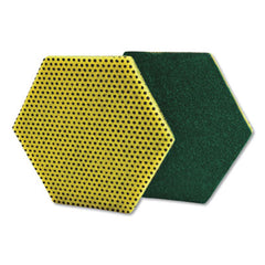 Scotch-Brite™ Dual Purpose Scour Pad, 5 x 5, Green/Yellow, 15/Carton