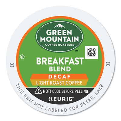 Green Mountain Coffee® Breakfast Blend Decaf Coffee K-Cups®, 24/Box Beverages-Decaffeinated Coffee, K-Cup - Office Ready