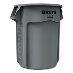 Rubbermaid® Commercial Vented Round Brute® Container, Plastic, 55 gal, Gray