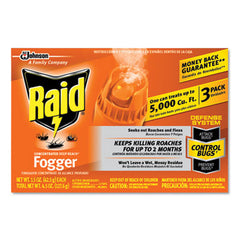 Raid® Concentrated Deep Reach™ Fogger, 1.5 oz Aerosol Can, 3/Pack, 12 Packs/Carton