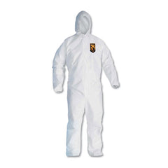 KleenGuard™ A20 Breathable Particle Protection Coveralls, Cuff and Ankle Hooded Coveralls, Zip, X-Large, White, 24/Carton