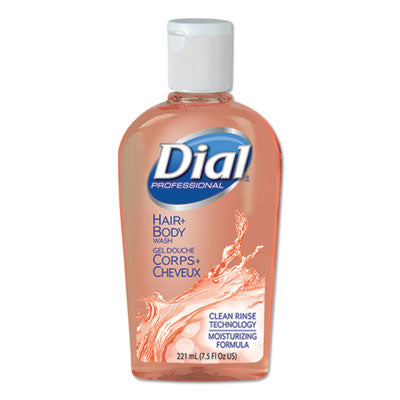 Dial® Professional Hair + Body Wash, Neutral Scent, 7.5 oz Flip Cap, 24/Carton Personal Soaps-Liquid - Office Ready