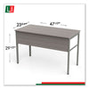 Linea Italia® Urban Series Desk Workstation, 47.25" x 23.75" x 29.5", Ash Desk Tables - Office Ready