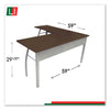 Linea Italia® Trento Line L-Shaped Desk, 59.13" x 59.13" x 29.5", Mocha/Gray Desks-L & U Desks & Workstations - Office Ready