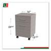 Linea Italia® Urban Mobile File Pedestal, Left or Right, 2-Drawers: Box/File, Legal/A4, Ash, 16" x 15.25" x 23.75" File Cabinets-Vertical Pedestal - Office Ready