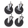 Alera® Optional Casters For Wire Shelving, 200 lbs/Caster, Gray/Black, 4/Set Casters & Glides-Commercial Toolbox & Shelving Casters - Office Ready