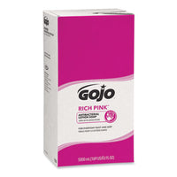 GOJO® RICH PINK™ Antibacterial Lotion Soap, Floral, 5,000 mL, 2/Carton Liquid Soap Refills, Moisturizing Antibacterial - Office Ready