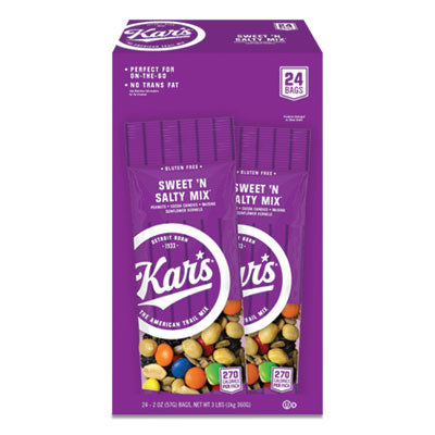 Kar's Nut Snacks, Sweet 'N Salty Mix, 2 oz Packets, 24/Box Food-Nuts - Office Ready