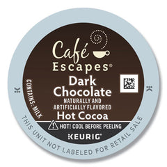Café Escapes® Dark Chocolate Hot Cocoa K-Cups®, 24/Box, 4 Box/Carton