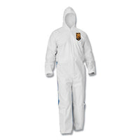 KleenGuard™ A35 Liquid & Particle Protection Coveralls, Zipper Front, Hooded, Elastic Wrists and Ankles, Large, White, 25/Carton Apparel-Coverall - Office Ready